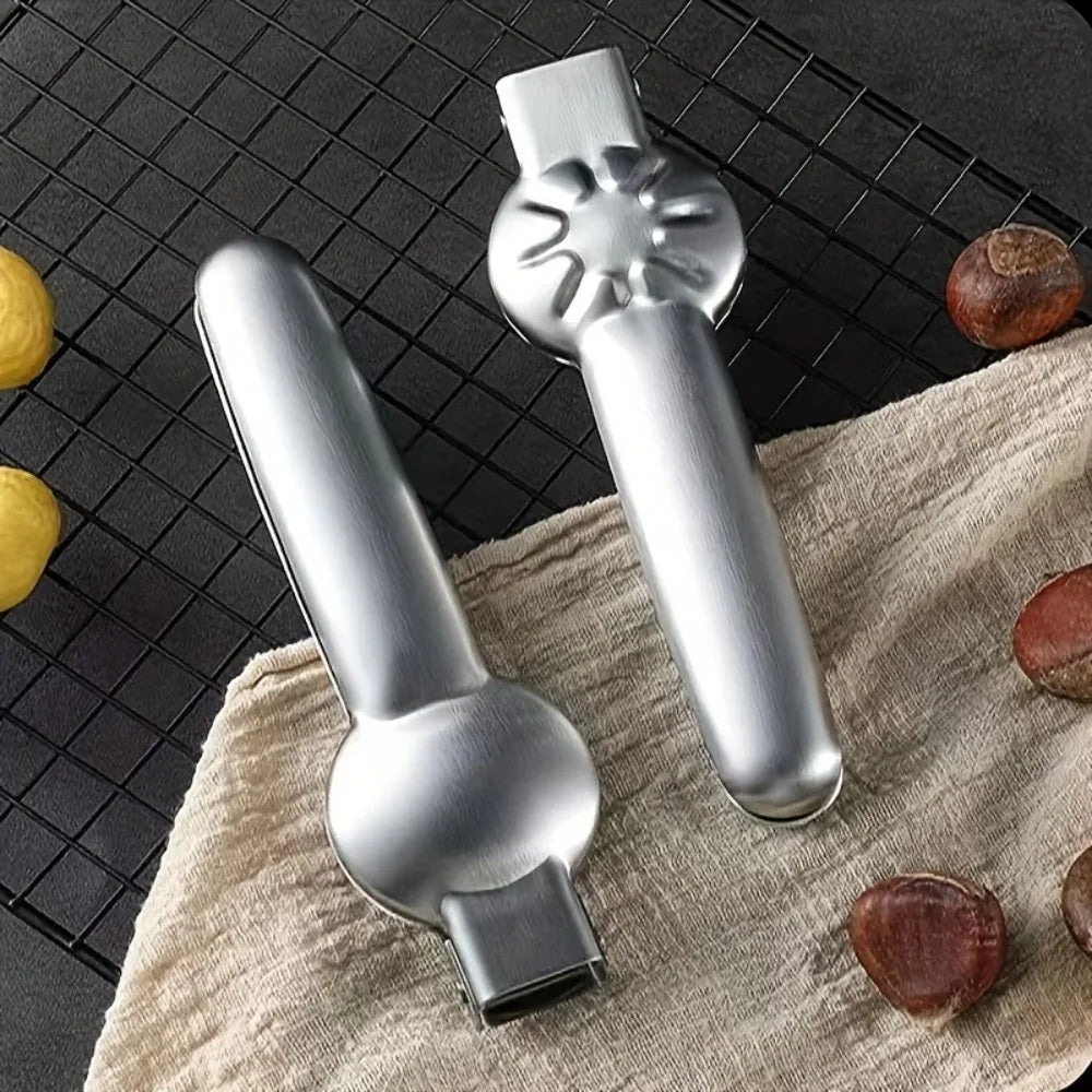 2In1 Chestnut Opener Machine Walnut Pliers with Sheath Cutter Nut Cracker Sheller Kitchen Tool Chestnut Clip Walnut Accessories