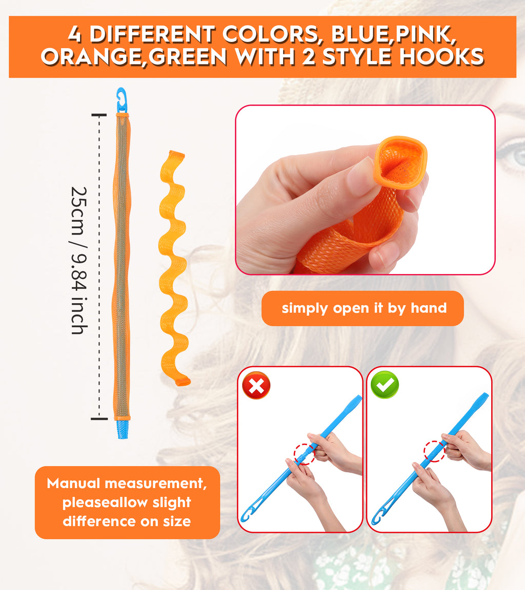 Heatless Hair Curlers Wave Curls Styling Kit For Women Girls On Hair Care - 30 Pcs - 6 Colors
