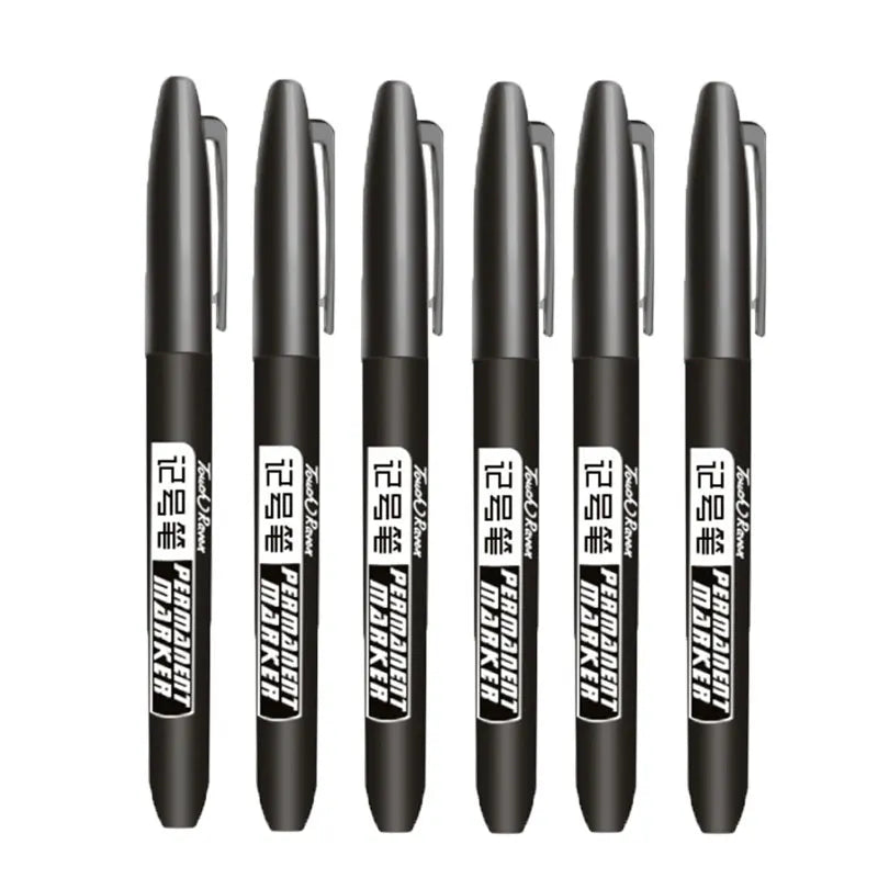 6-20PCs/Set PermanentMarker Pen Fine Point Waterproof Markers Thin Nib Crude Nib Black Blue Red Ink 1.5mm Fine Color Marker Pens