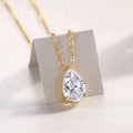 1Under The Moon - A Fashionable And Trendy Diamond Pendant Necklace Set With Pear-shaped Moissanite S925 Sterling Silver And Gold Plating Prohibit TikTok sales