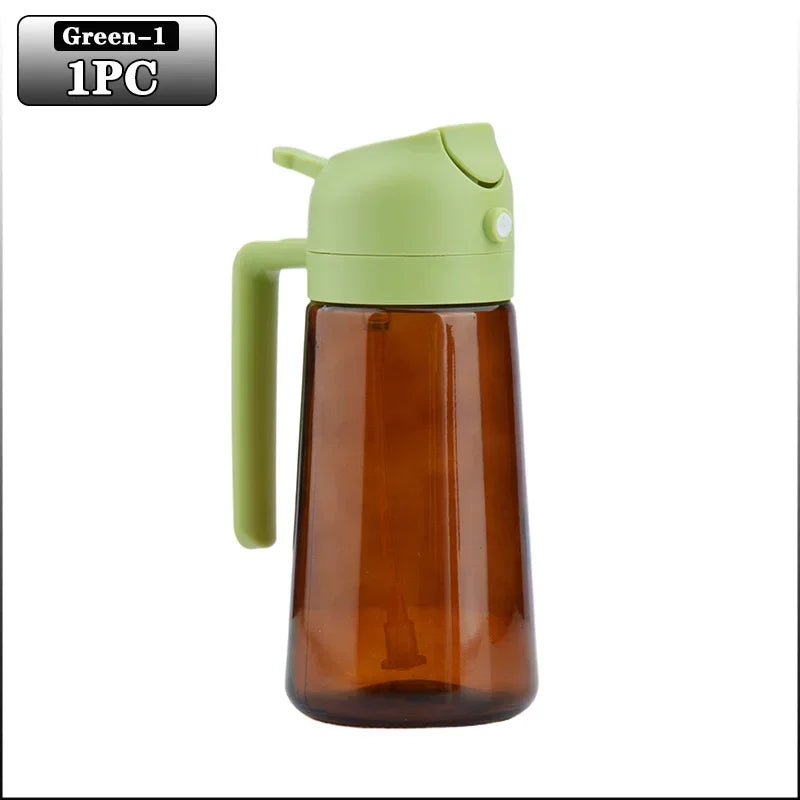 Dark shadow oil spray bottle，Dedicated kitchen，Two combinations，An olive oil dispenser，Dark green glass oil bottle