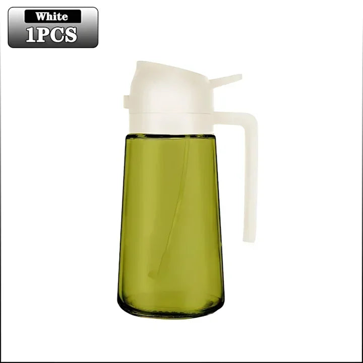 Dark shadow oil spray bottle，Dedicated kitchen，Two combinations，An olive oil dispenser，Dark green glass oil bottle