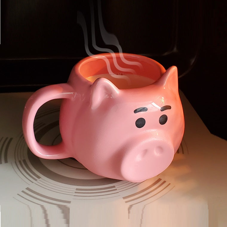 Creative Cute Pig Ceramic Mug With Spoon