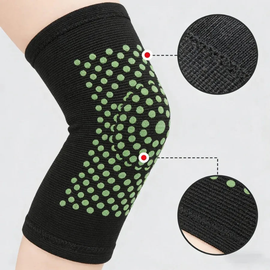 Latex Self-Heating Knee Brace with Moxa Warmth, Extended Warm Knee Support for Daily Comfort & Protection