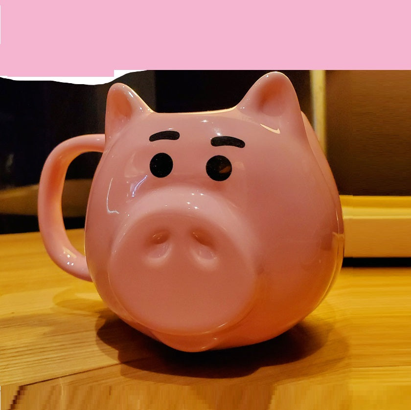 Creative Cute Pig Ceramic Mug With Spoon