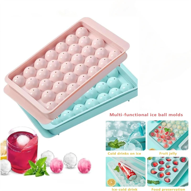 33 Ice Boll Hockey PP Mold Frozen Whiskey Ball Popsicle Ice Cube Tray Box Lollipop Making Gifts Kitchen Tools Accessories 1pcs