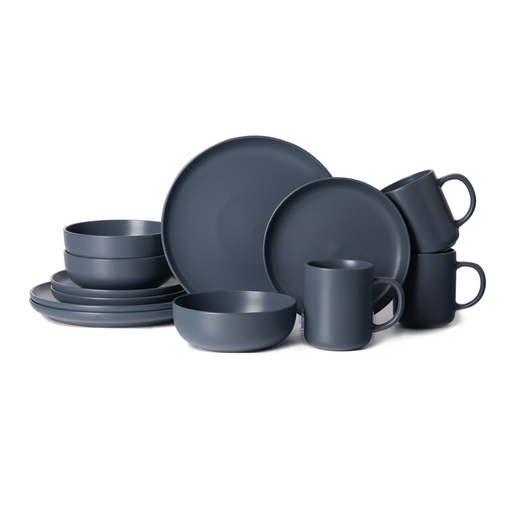 12-Piece Stoneware Dinnerware Sets With Mugs  Microwave  Dishwasher Safe  Non-Toxic Dinner Plates Bowls Set Stackable Matte Glaze Kitchenware For 3