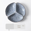 Japanese-Style Tableware Creative Ceramic Divider Dish Three Grid Rice Plate