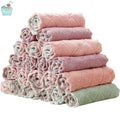 10pcs Microfiber Dish Cloths Multi Purpose Dishwashing Towels For Tableware Double Sided Cleaning Rags Kitchen Accessories