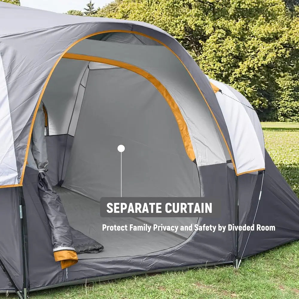 10-Person HikerGarden Tent - Quick Setup Family Camping Shelter, Windproof Dome Tent for Outdoor Adventures