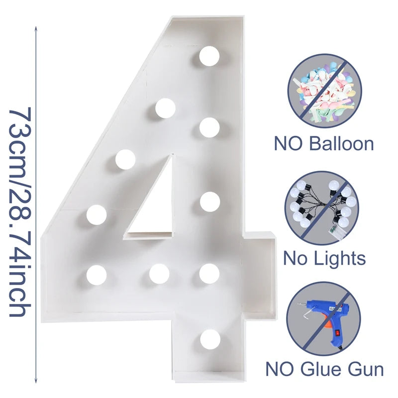 73cm Giant Figure Balloon Filling Box 1st Birthday Balloon Number 40 50 60 Balloon Frame Wedding Party Decoration Baby Shower