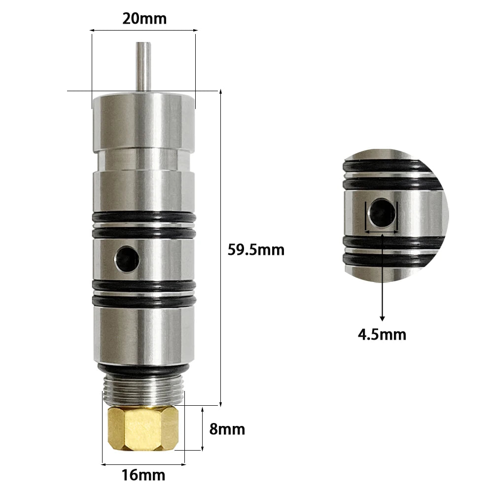 Stainless Z Valve Head Outlet Valves, Paintball Accessories,HPA Pneumatic Air Parts, Gas Cylinder, Refill CO2 Regulator, M16 * 1