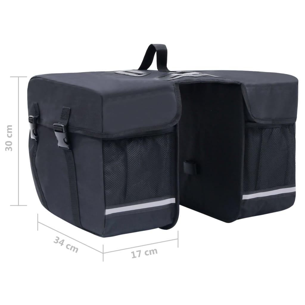 Double Bicycle Pannier for Luggage Rack, Waterproof, 35 L, Black