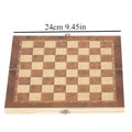 3 in 1 Chess Game Board Folding Storage Wooden Board Sets Exquisite Set and Checkers Game Set