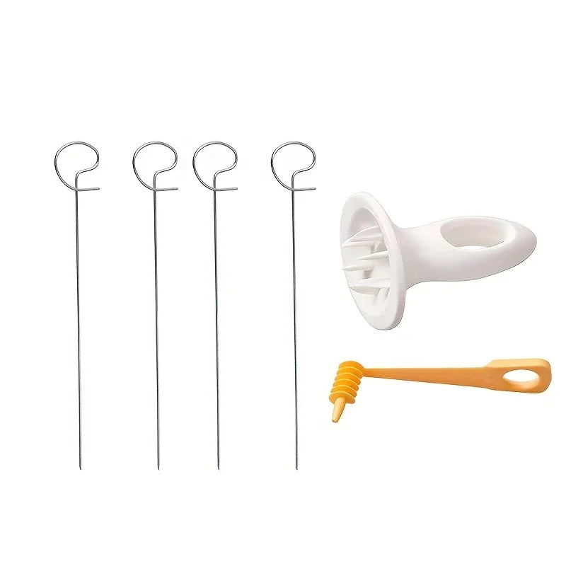 6Pcs Stainless Steel Spiralizer Set Multi-Functional Vegetable Cutter Perfect for Making Spiral Potatoes Carrots Kitchen Tool