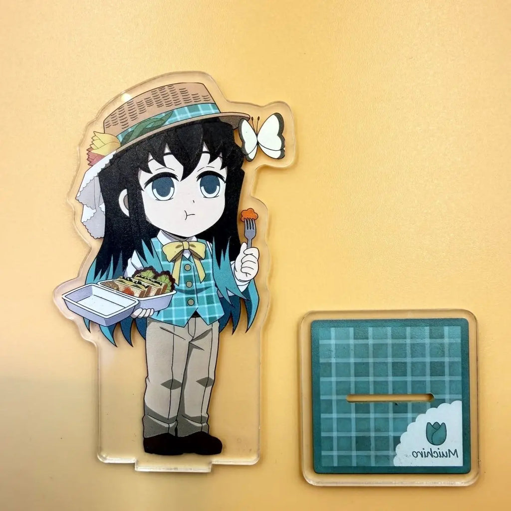 4styles for Balde of Ghost Giyu Picnic Q Acrylic Stand Shinobu Kocho Cute Standing Plate Muichiro Tokito Toys Mitsuri Kanroji