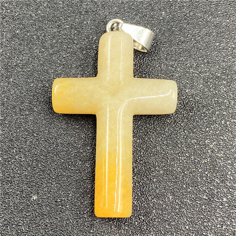 Natural Stone Powder Crystal Agate Semi-precious Stone Cross