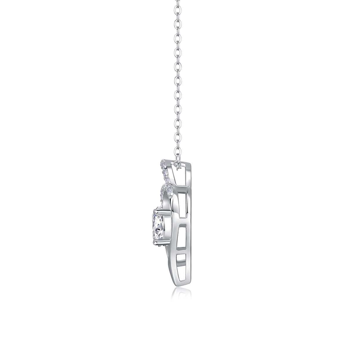1Heart To Heart - A Fashionable And Luxurious Diamond Jewelry Pendant Set With 1-carat Moissan Diamond S925 Sterling Silver And Platinum Plating Prohibit TikTok sales