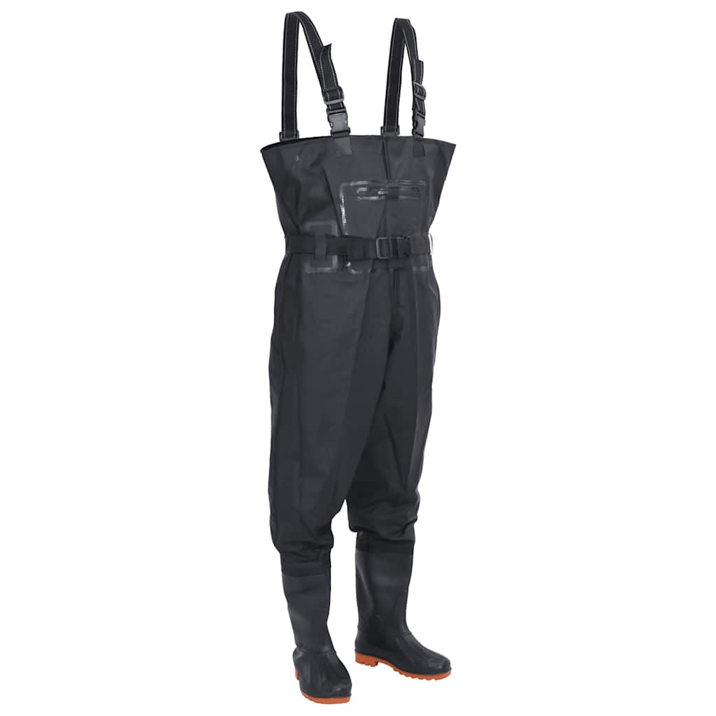 Waders with Boots and Belt, Dark Green, Size