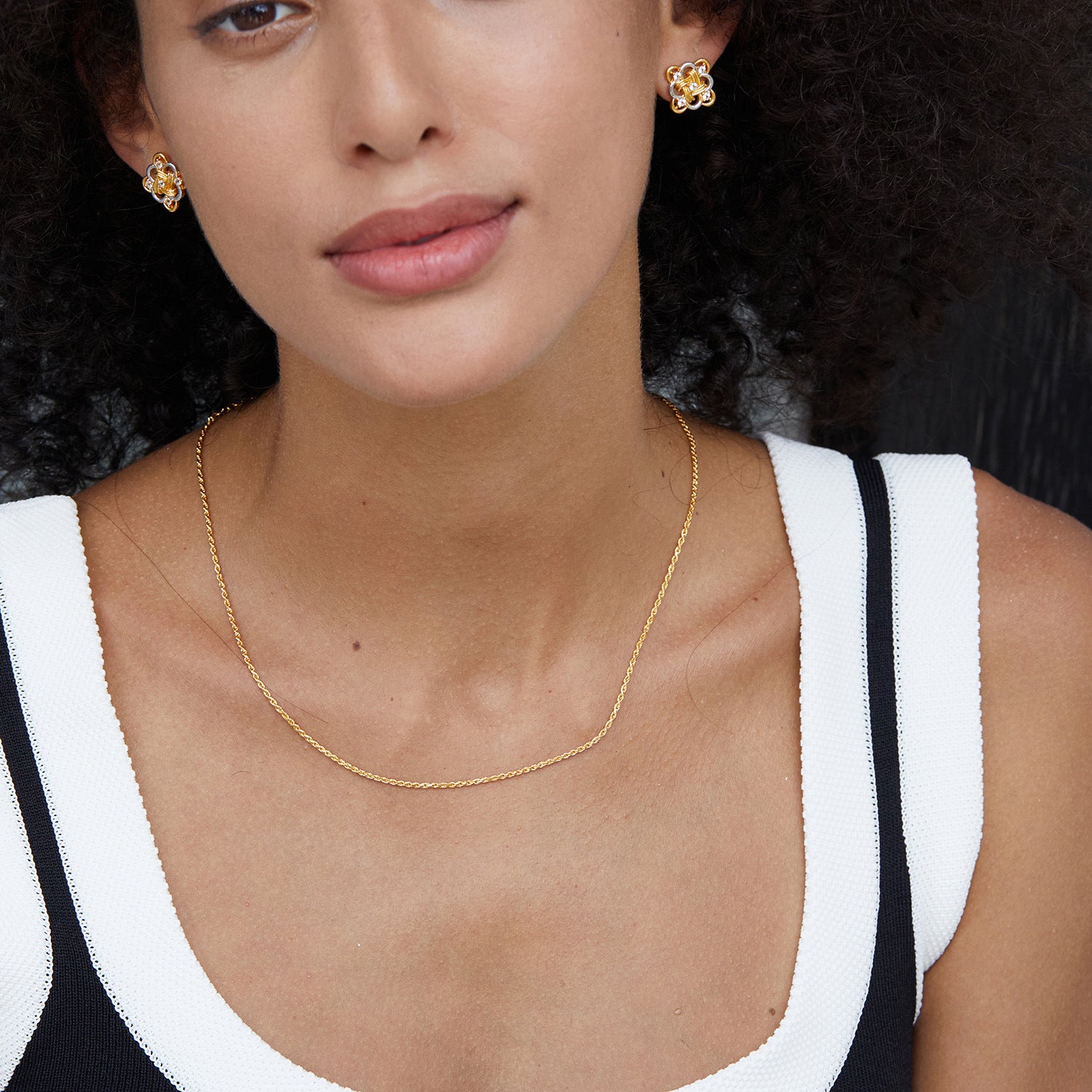 S925 Silver Hemp Flowers Chain Necklace Electroplated 18K Gold Pure Necklace Necklace