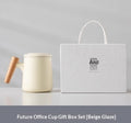 Simple Ceramic Tea-and-water-separating Office Mug With Lid And Filter
