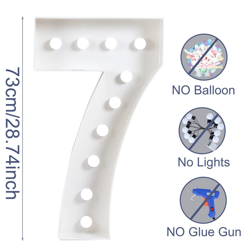 73cm Giant Figure Balloon Filling Box 1st Birthday Balloon Number 40 50 60 Balloon Frame Wedding Party Decoration Baby Shower