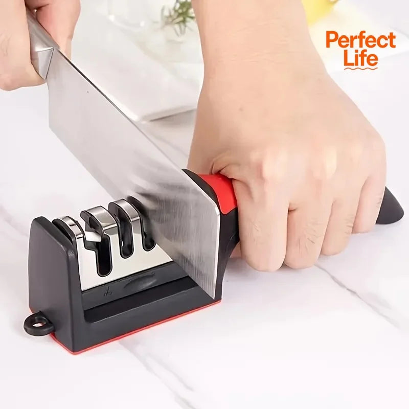 3/4 Segment Knife Sharpener Kitchen Multifunctional Handheld Fast Sharpening Stone Three-stage Cutting Knife Kitchen Supplies