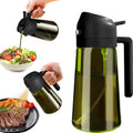 Spray and Pour 2-in-1 Oil Bottle, Light-Blocking Dark Oil Mist Spray Bottle, Kitchen-Specific Dual-Function Olive Oil Sprayer