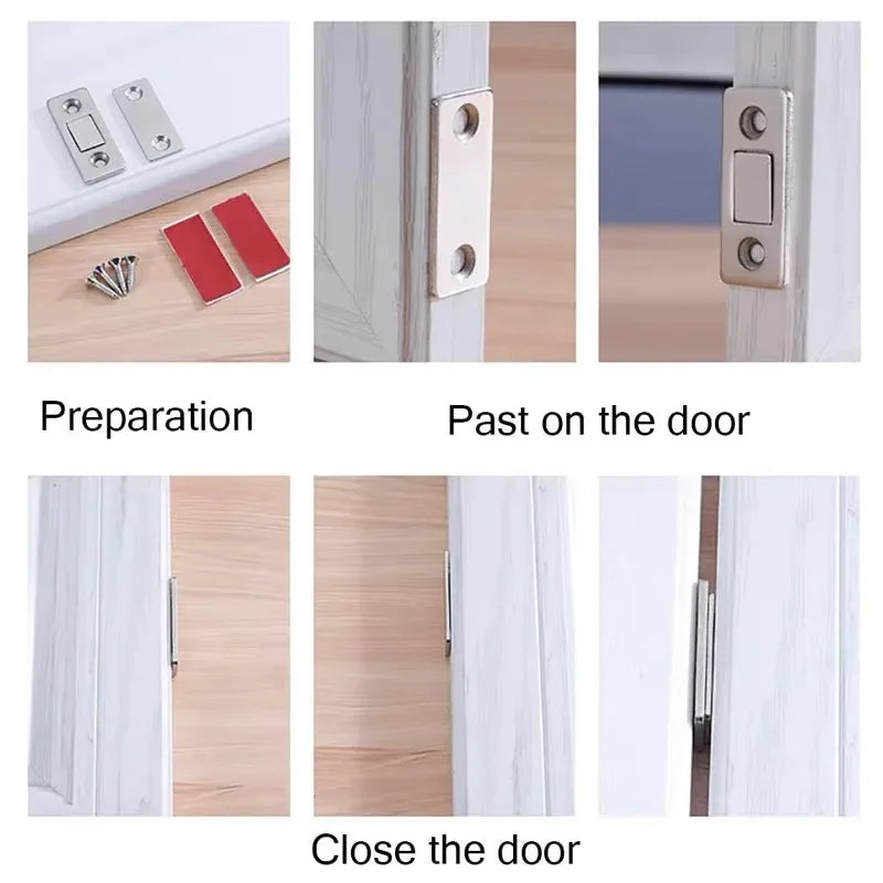 4Pack/Magnetic Cabinet Catches Ultra Thin Door Strong Magnets Stopper Invisible Adhesive Drawer Magnet Lock for Kitchen
