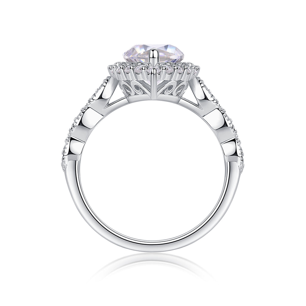 1The Realm Of Delight - A Fashionable Diamond Jewelry Piece Set With Moissanite S925 Sterling Silver And Platinum-plated Diamond Ring Prohibit TikTok sales