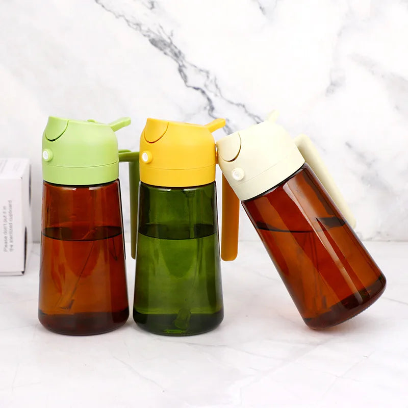 Spray and Pour 2-in-1 Oil Bottle, Light-Blocking Dark Oil Mist Spray Bottle, Kitchen-Specific Dual-Function Olive Oil Sprayer