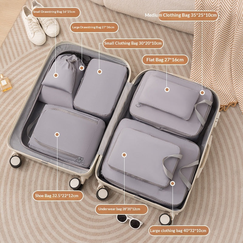Compressible Travel Storage Bags Set - 6-Piece Luggage Organizers For Compartmentalized Packing Cubes