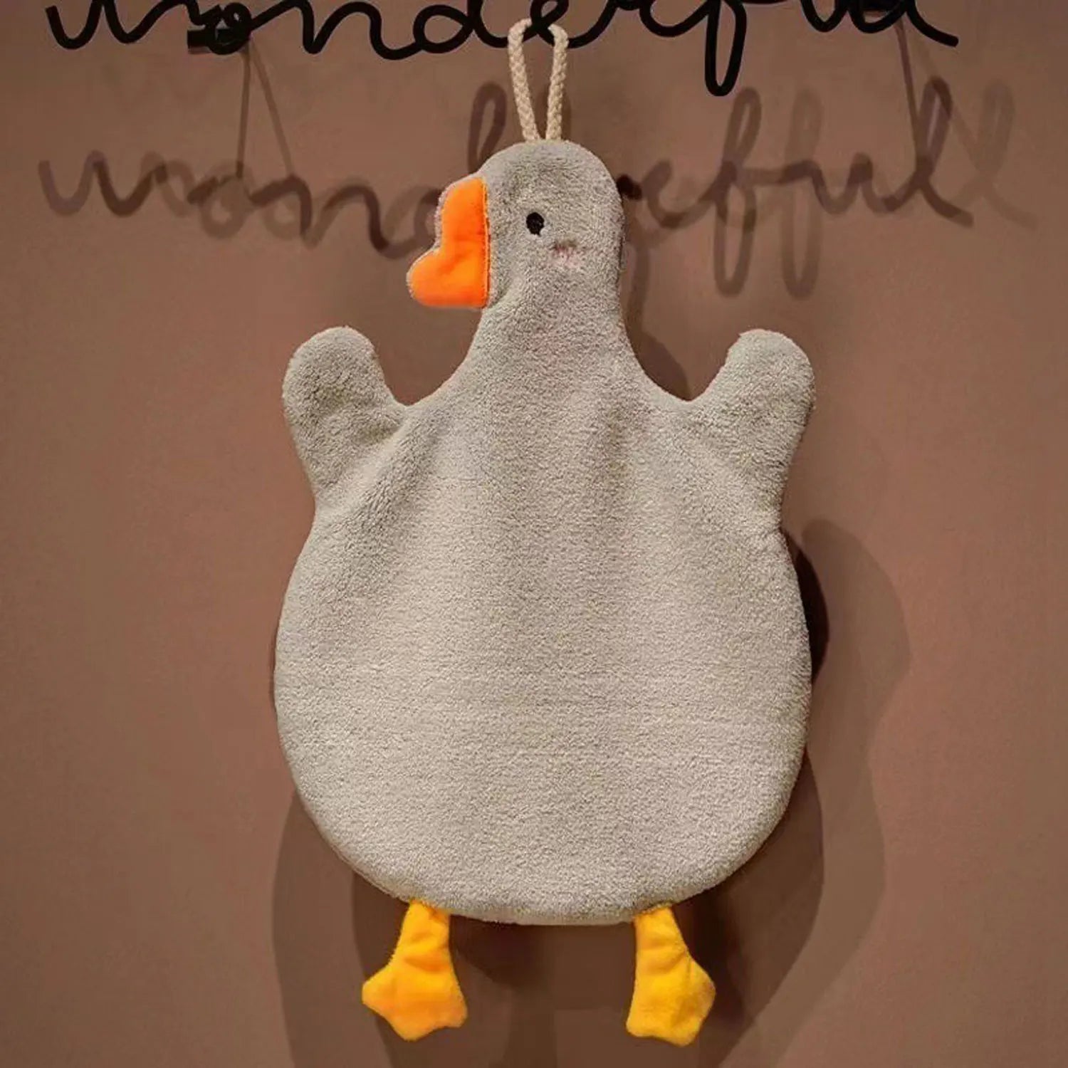 2pcs Cartoon Goose Hand Towel Kitchen Bathroom and Toilet Hand Towel Hanging Type with Super Water Absorption Quick Drying