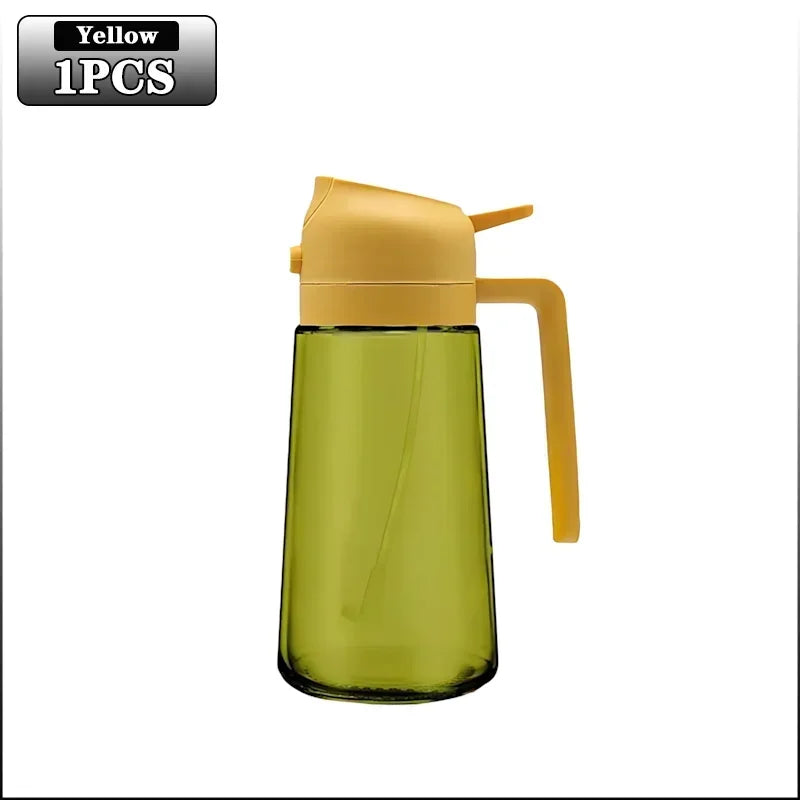Dark shadow oil spray bottle，Dedicated kitchen，Two combinations，An olive oil dispenser，Dark green glass oil bottle