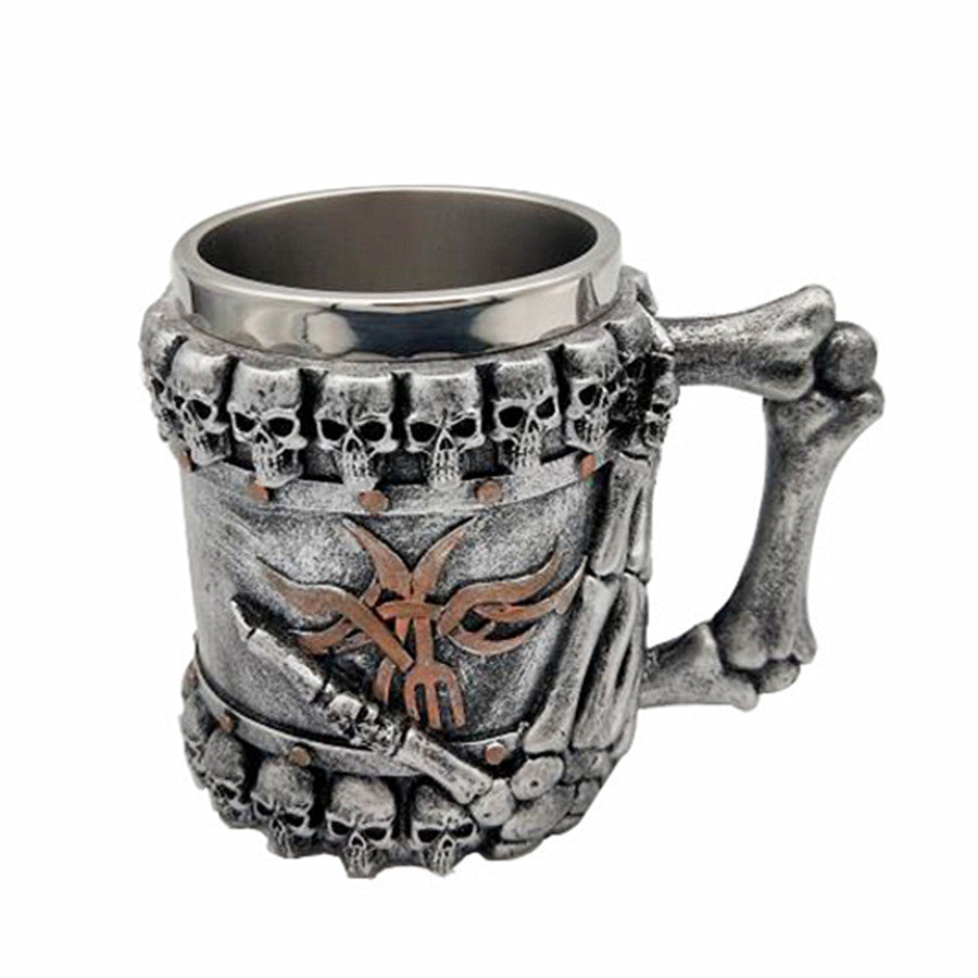 3D Skull Mug A Resin-Infused Double-Walled Stainless Steel Mug For Coffee And Water