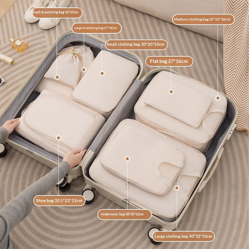 Compressible Travel Storage Bags Set - 6-Piece Luggage Organizers For Compartmentalized Packing Cubes