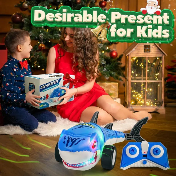 Remote Control Shark Car Toys For Kids,2.4GHz RC Cars Simulation Shark With Cool Light, 360° Stunt Drift & Most Terrains,Outdoor Toys For Birthday For 6,7,8,9,10-12 Boys Girls
