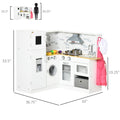 Corner Play Kitchen Set With Sound Effects And Tons Of Countertop Space, Large Wooden Kitchen With Washing Machine, Food Toys, Ice Maker, Kids Kitchen, Ages 3-6, White