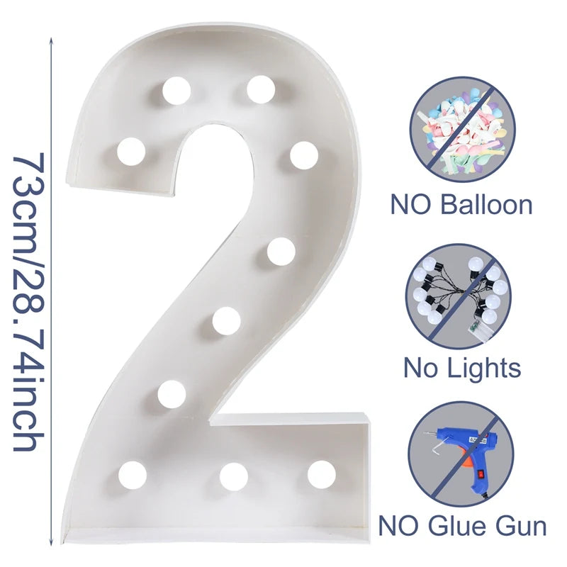 73cm Giant Figure Balloon Filling Box 1st Birthday Balloon Number 40 50 60 Balloon Frame Wedding Party Decoration Baby Shower