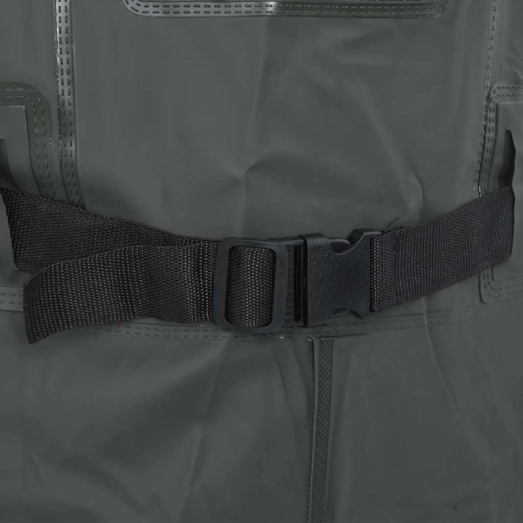 Waders with Boots and Belt, Dark Green, Size