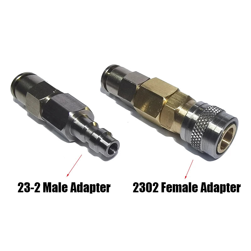 Air HPA Soft Coil Hose Female 2302 Male 23-2 Adapter Foster Quick Disconnect Coupler (US) Fill Whip 150psi/10bar