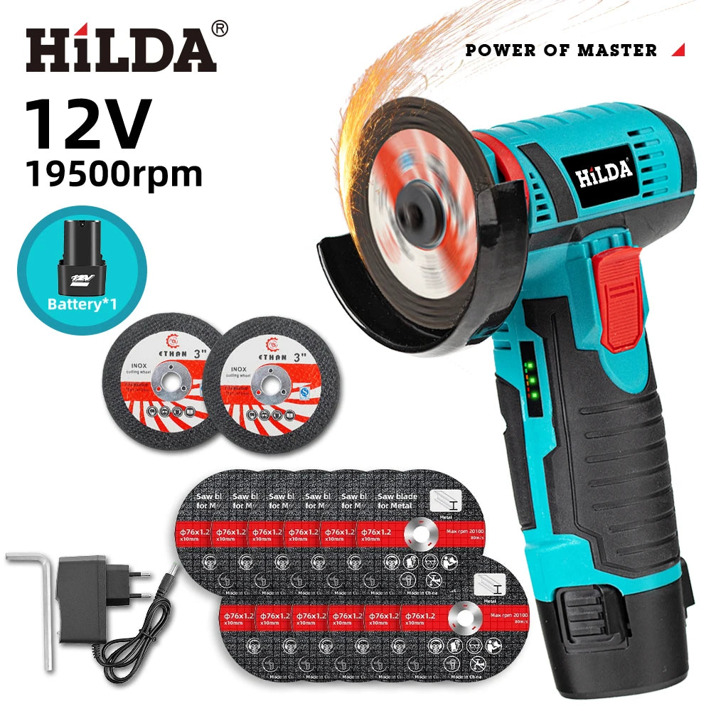 HILDA 12V Angle Grinder Charging Grinding Tool for Polishing and Grinding Diamond Micro Cordless Electric Power Tools
