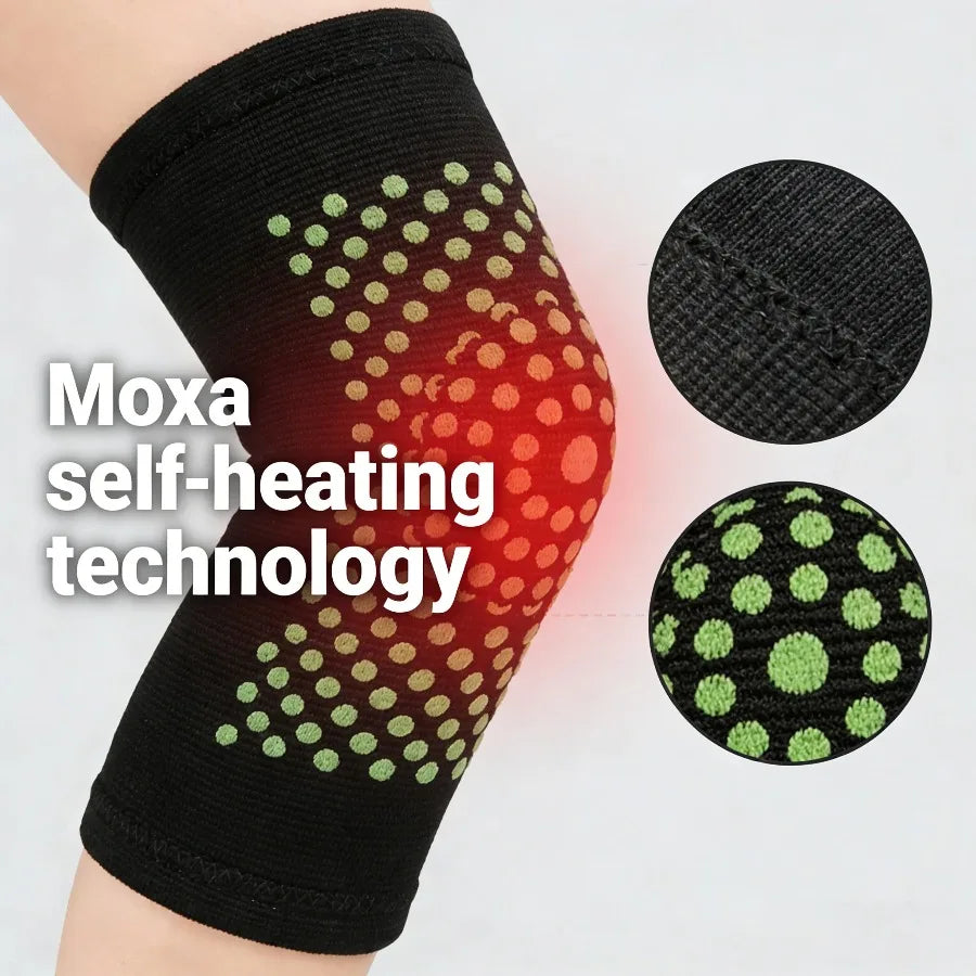 Latex Self-Heating Knee Brace with Moxa Warmth, Extended Warm Knee Support for Daily Comfort & Protection
