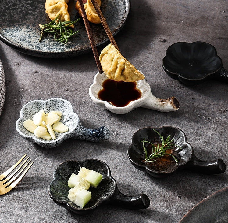 Japanese-style Household Ceramic Flavour Dish With Handle