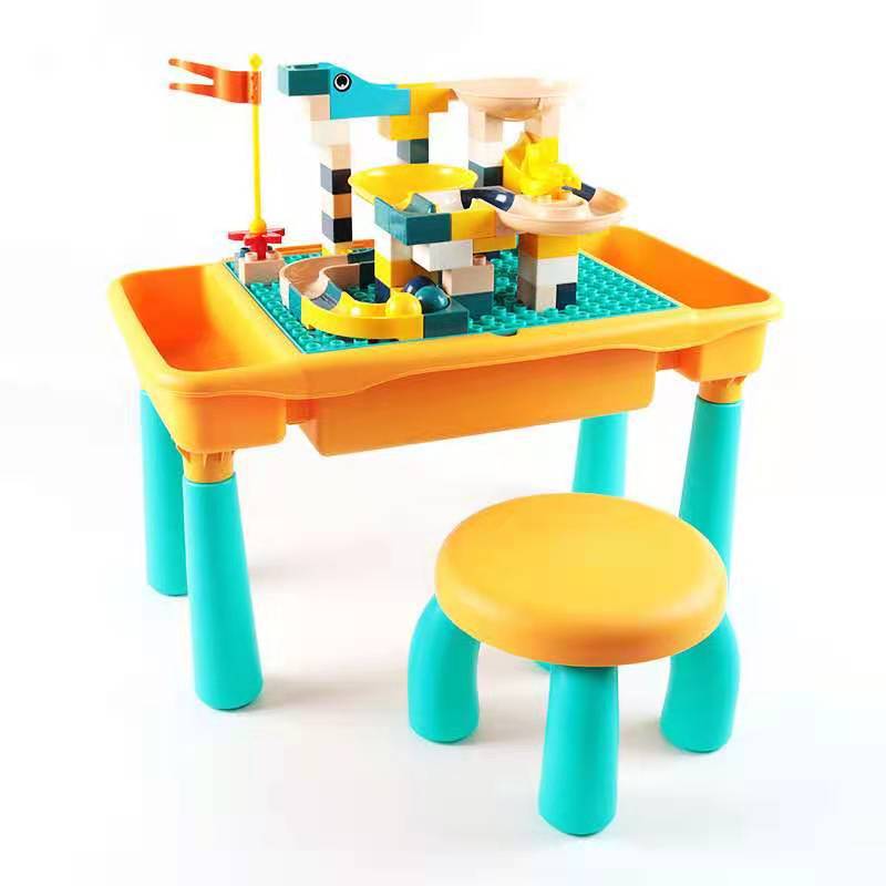 Large-Block Building Toy Table For Kids