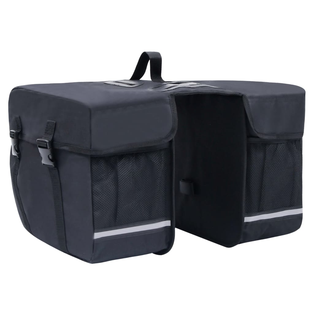 Double Bicycle Pannier for Luggage Rack, Waterproof, 35 L, Black