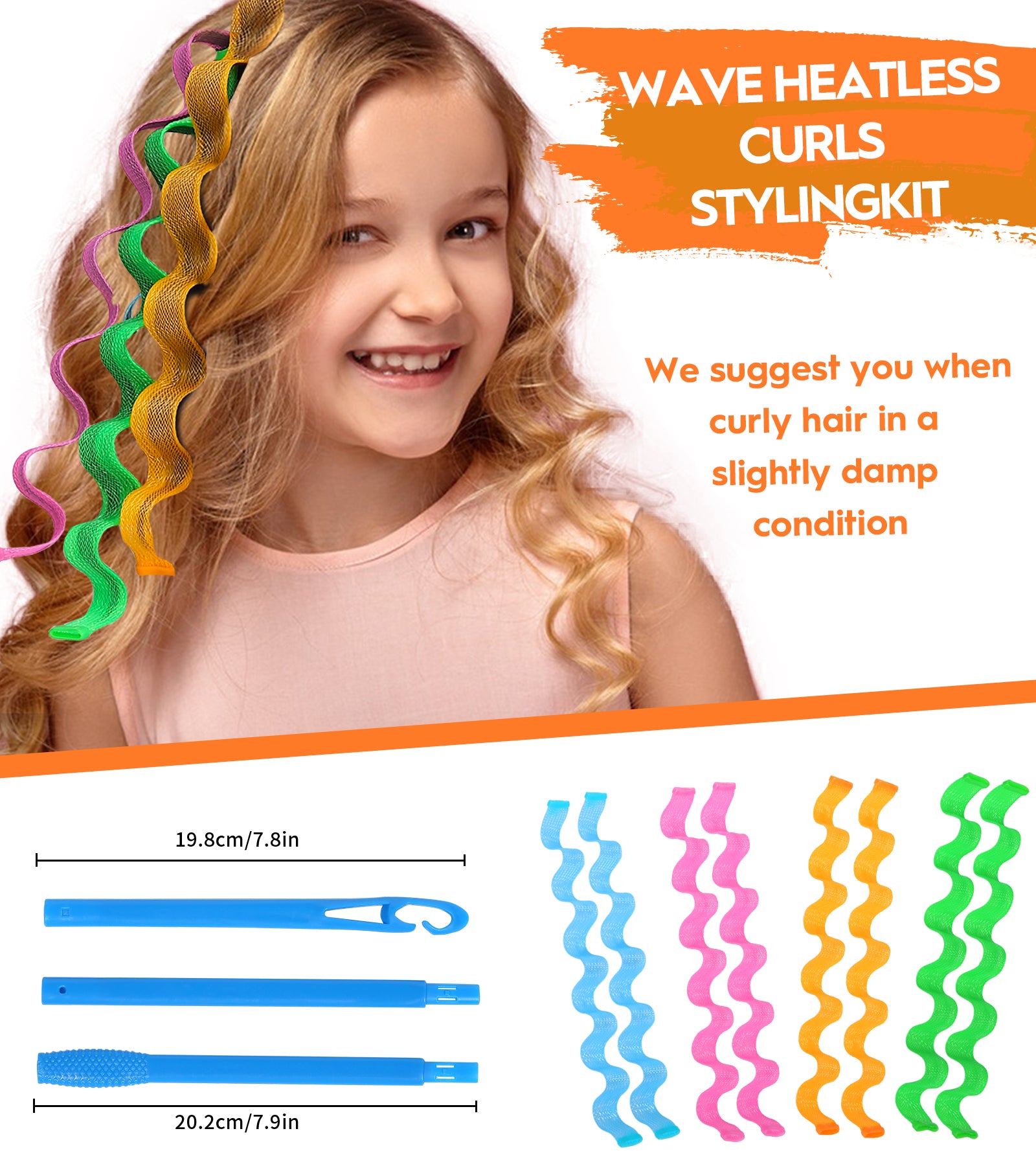Heatless Hair Curlers Wave Curls Styling Kit For Women Girls On Hair Care - 30 Pcs - 6 Colors