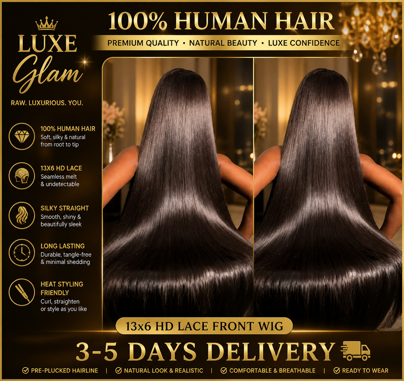 30 Inch 200 Density Straight Human Hair Wigs 13x6 Hd Lace Frontal Wig 360 Lace Front Wig 13x4 Lace Front Wig For Black Women