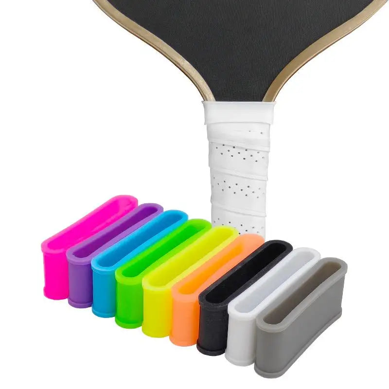 9Pcs/Set Pickleball Paddle Racket Grip Bands Tennis Racquet Secures Anti-slip Silicone Overgrip Ring Handle Closure Grip Strap