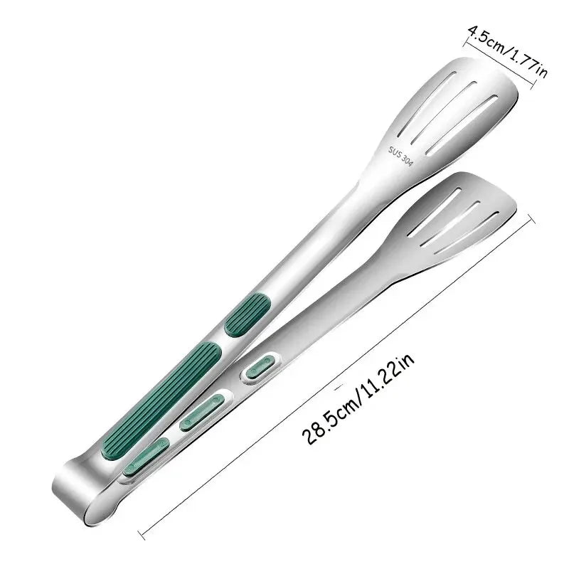 1pc Non Slip Stainless Steel Food Tongs Meat Salad Bread Clip Barbecue Grill Buffet Clamp Cooking Tools Kitchen Accessories